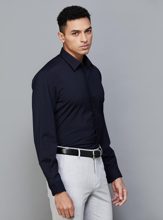 slim fit dress slacks Men's Performance Stretch Black Dress Shirt main image 0