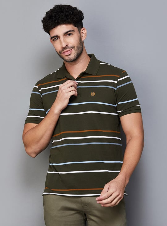 FAHRENHEIT Men Striped Polo T-shirt