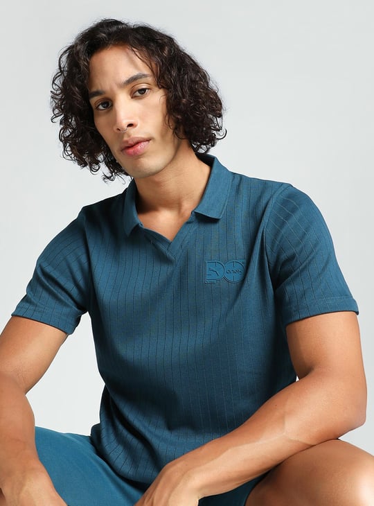 PUMA Men Striped Sports Polo T-shirt