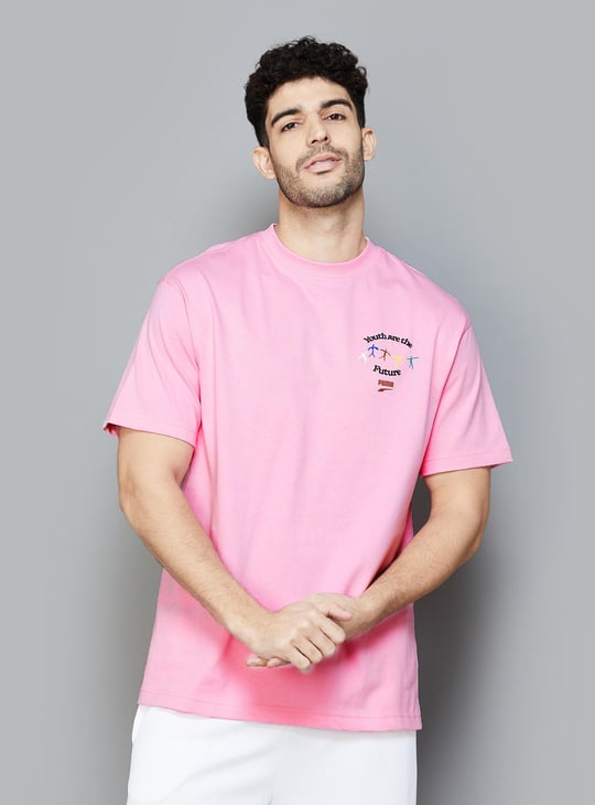 PUMA Men Back Graphic Printed T-shirt Pink