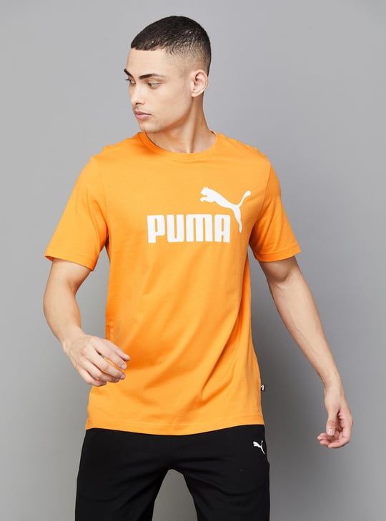 PUMA Men Printed Sports T-shirt Orange