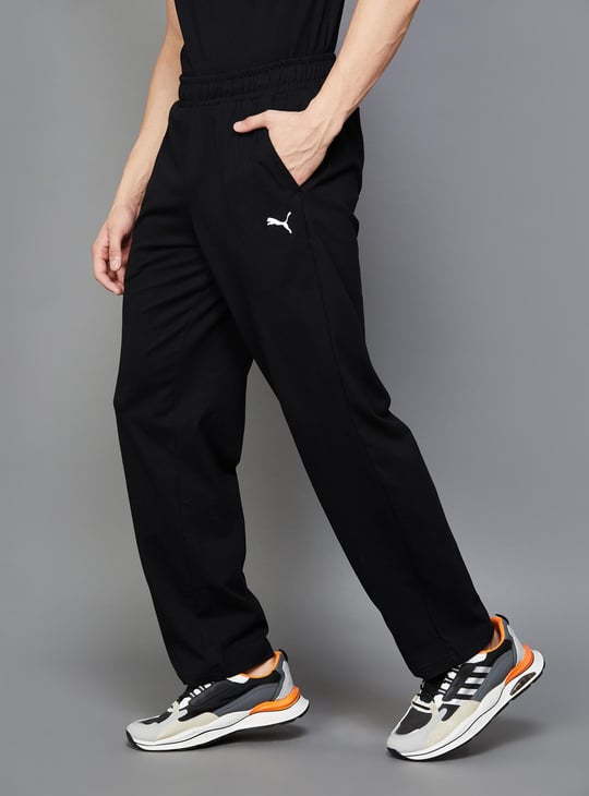 Puma solid men's black track pants online