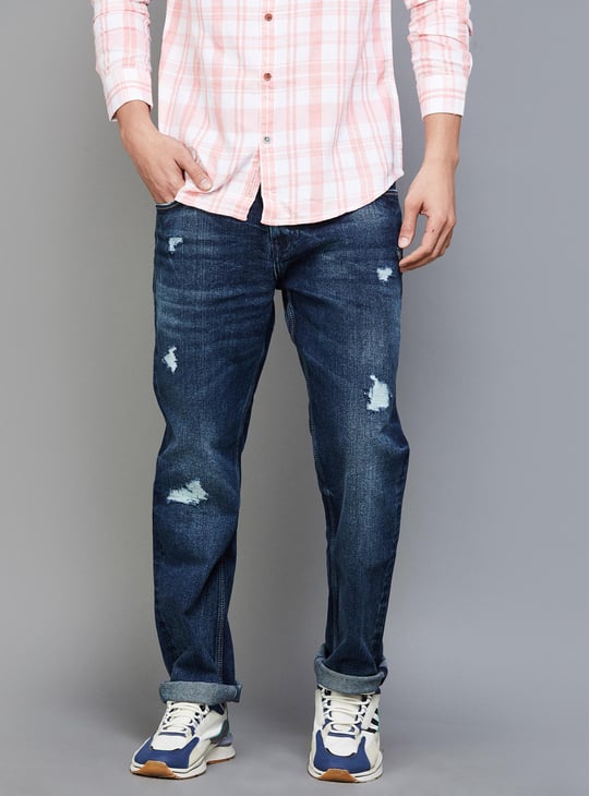 SPYKAR Men Regular Straight Distressed Jeans