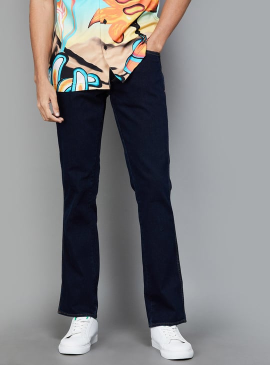 WRANGLER Men Solid Regular Straight Fit Jeans Blue - Main Image