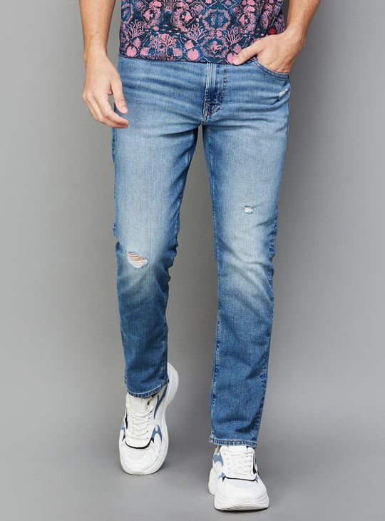 AMERICAN EAGLE Men Distressed Slim Tapered Jeans