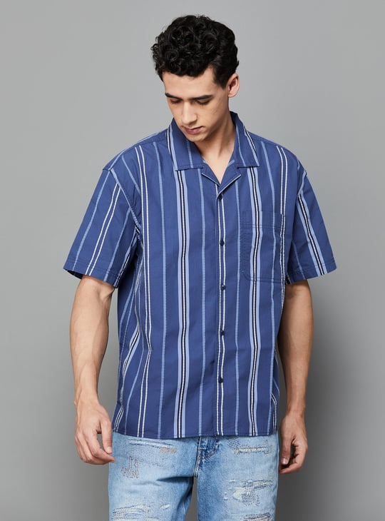 AMERICAN EAGLE Men Striped Regular Fit Casual Shirt | Blue