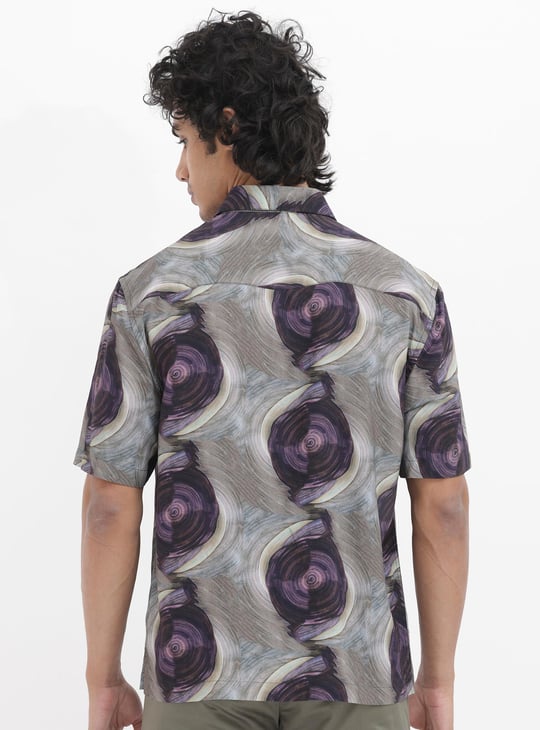 RARE RABBIT Men Abstract Print Boxy Shirt