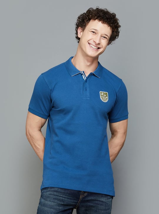 BEING HUMAN Men Solid Regular Fit Polo T-shirt
