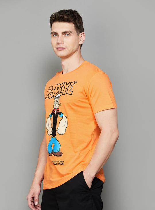 FREE AUTHORITY Men Popeye Printed T-shirt
