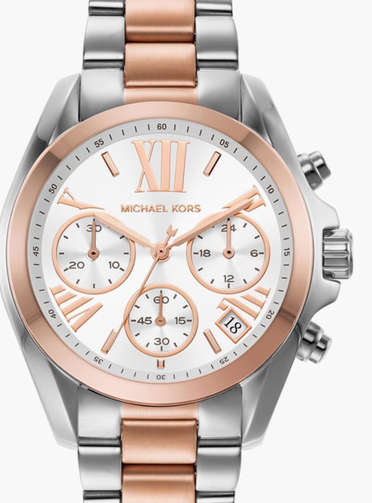 MICHAEL KORS MK7258 腕時計 Michael Kors Bradshaw Chronograph White Dial Two Tone Steel