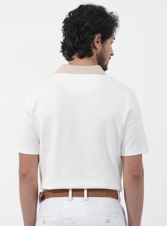 Rare Rabbit White Buckle Belt RARE RABBIT Men Patterned Polo T