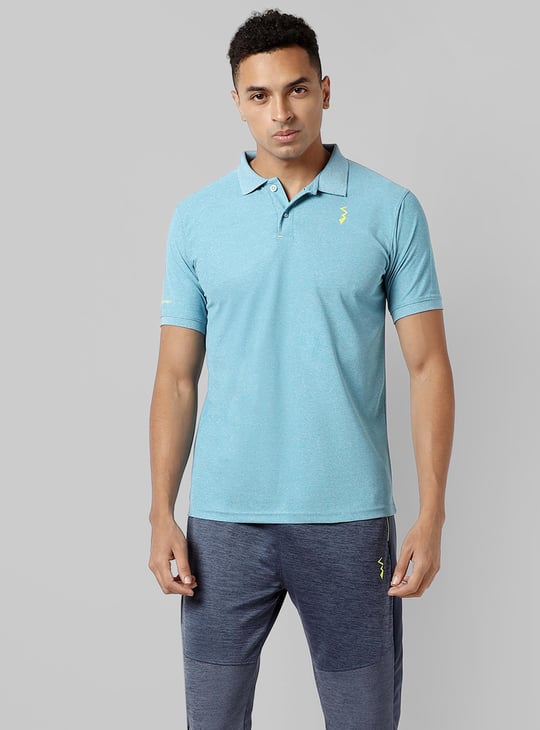 CAMPUS SUTRA Men Solid Active Polo T-shirt