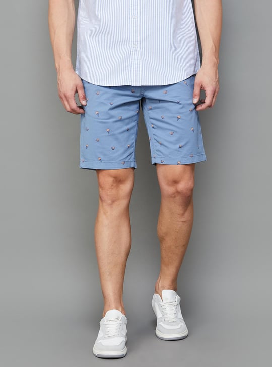 T-BASE Men Printed Shorts
