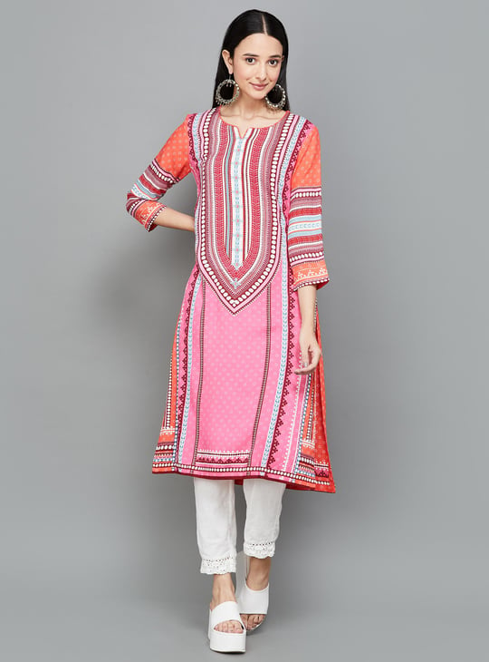 Biba women's straight kurta hotsell