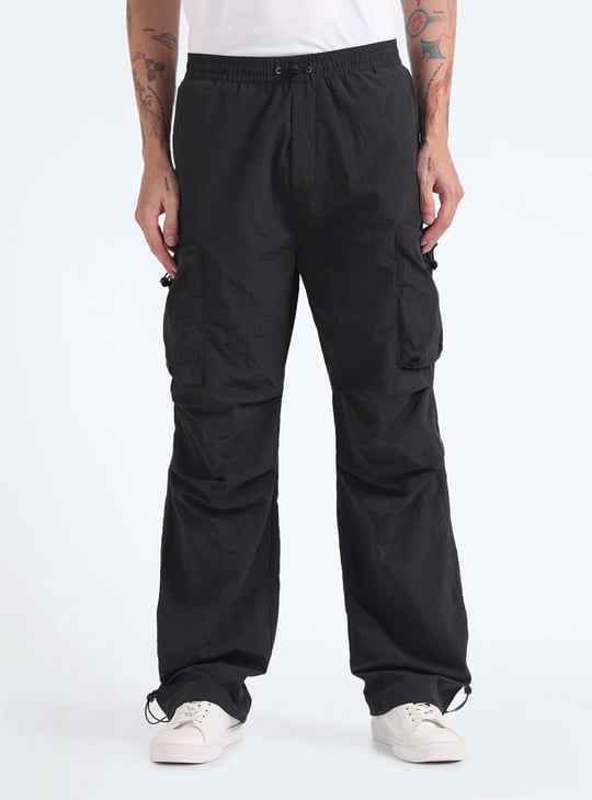 FLYING MACHINE Men Solid Regular Fit Casual Cargo Trousers