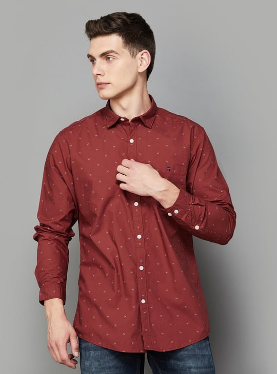 LP JEANS Men Printed Slim Fit Shirt