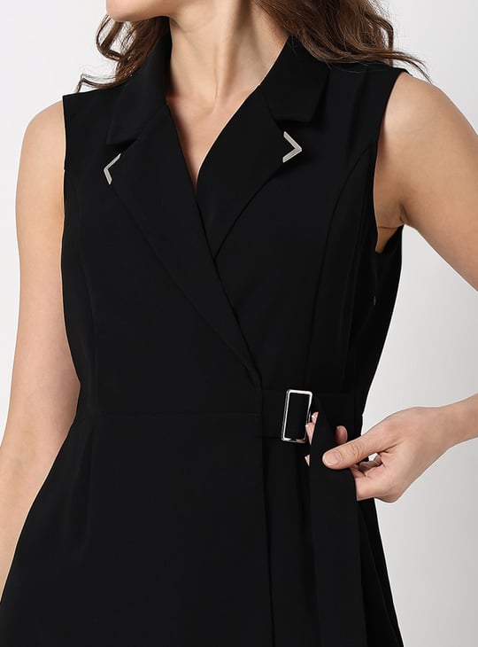 VERO MODA Women Solid Collared Blazer Dress