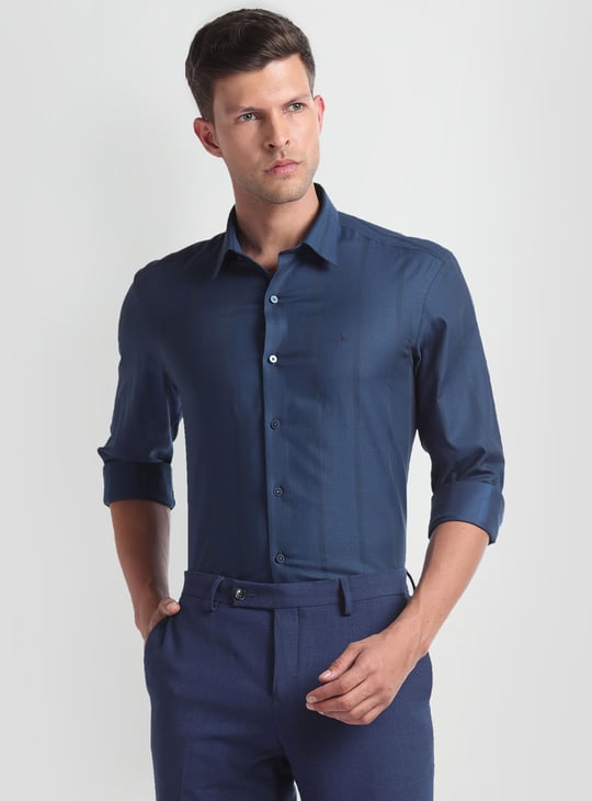 ARROW Men Striped Slim Fit Formal Shirt | Blue