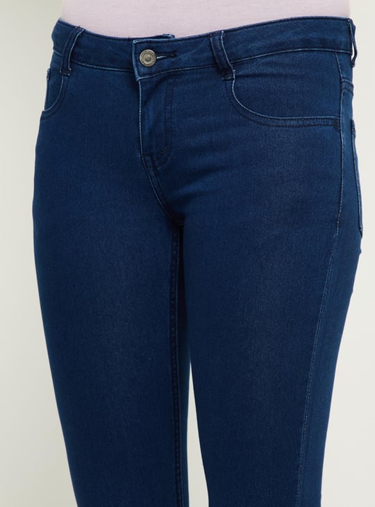 Women Solid Denim Capris