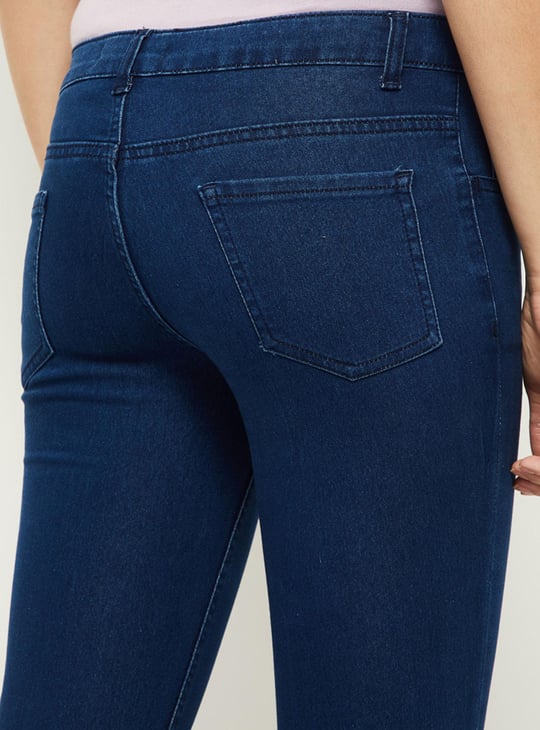 Women Solid Denim Capris