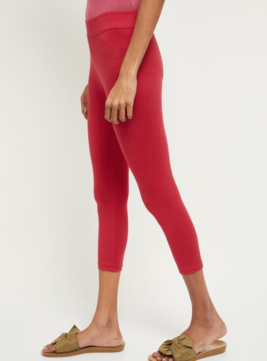 Women Solid Cropped Leggings