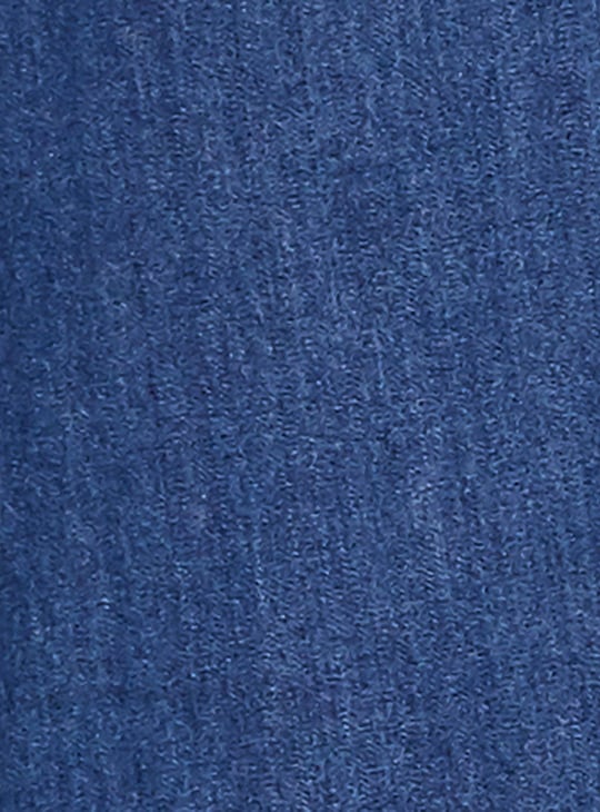 Women Solid A-line Denim Dress with T-shirt