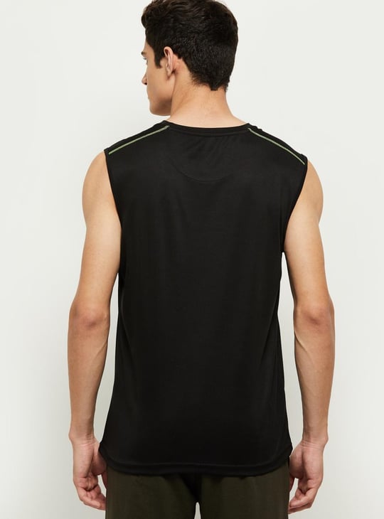 MAX Men Solid Sleeveless Sports T-shirt