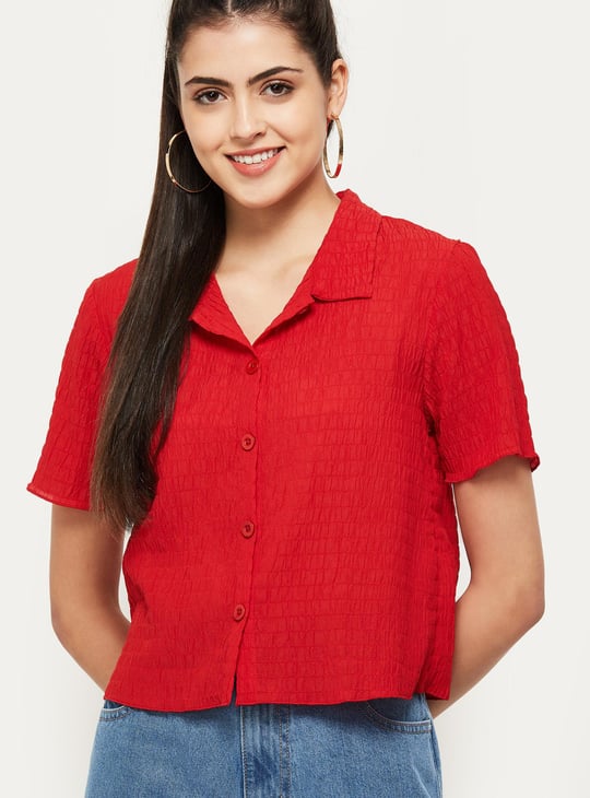 MAX Women Textured Casual Shirt