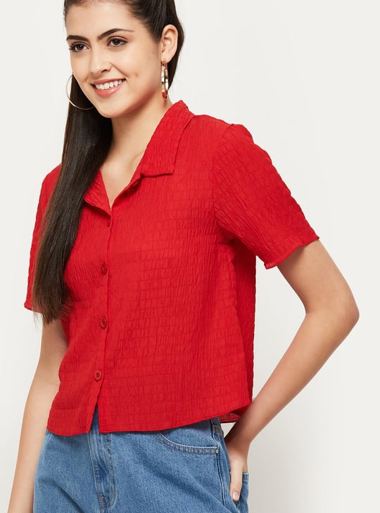 MAX Women Textured Casual Shirt