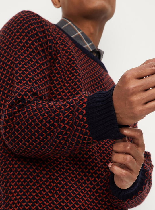 Men Embroidered Reversible Sweater