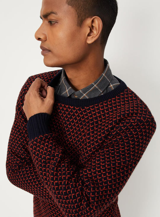 Men Embroidered Reversible Sweater