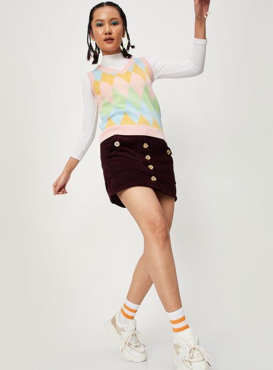 Women Argyle Sweater