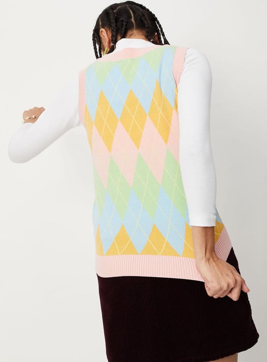 Women Argyle Sweater
