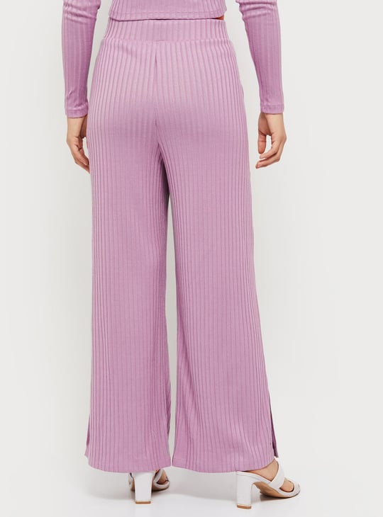 Women Knit Wide-Leg Trousers