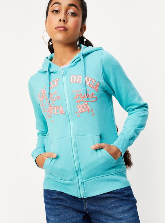 Girls Embroidered Hooded Sweatshirt