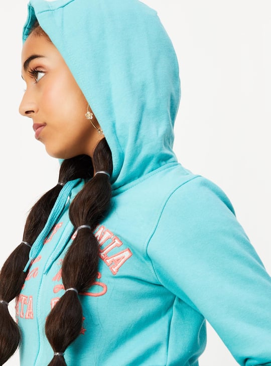 Girls Embroidered Hooded Sweatshirt