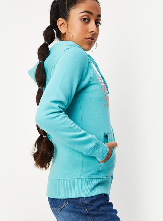 Girls Embroidered Hooded Sweatshirt