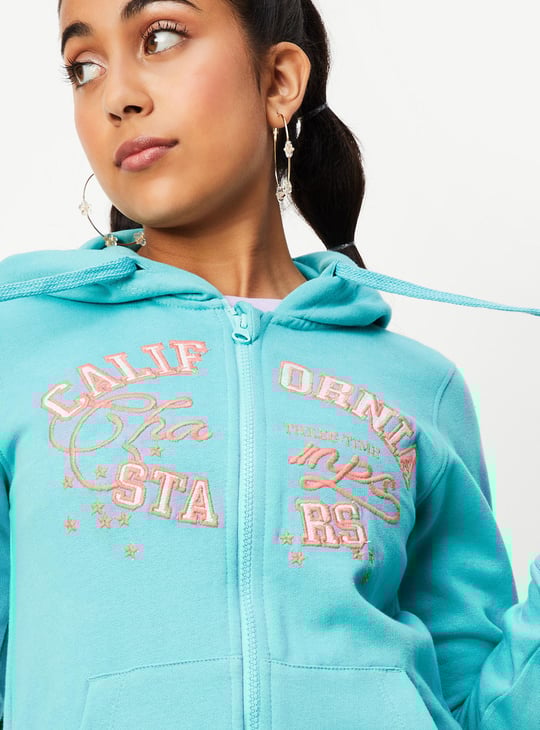 Girls Embroidered Hooded Sweatshirt