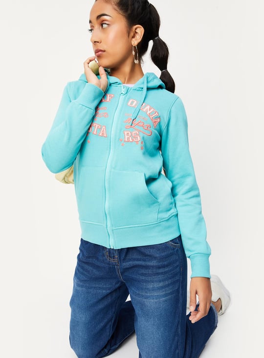 Girls Embroidered Hooded Sweatshirt
