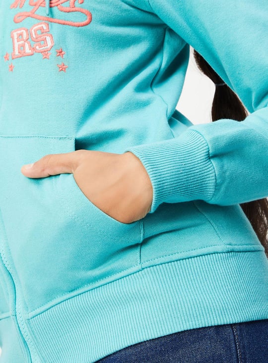 Girls Embroidered Hooded Sweatshirt