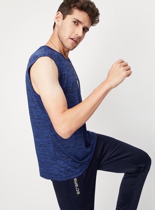 Men Heathered Sleeveless T-shirt