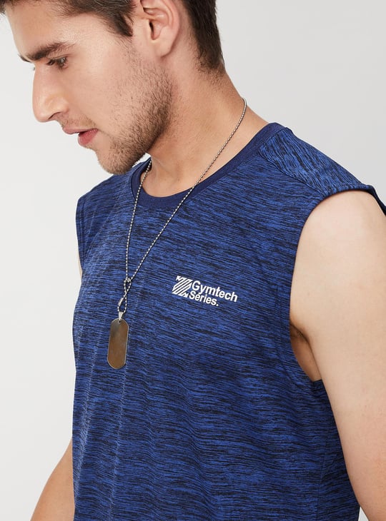 Men Heathered Sleeveless T-shirt