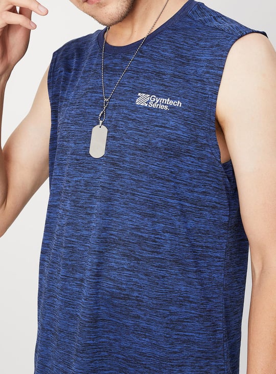 Men Heathered Sleeveless T-shirt