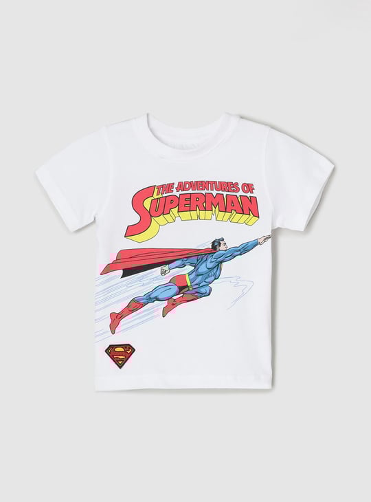 Boys Superman Printed Regular Fit T-shirt