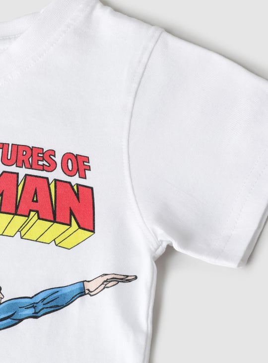 Boys Superman Printed Regular Fit T-shirt