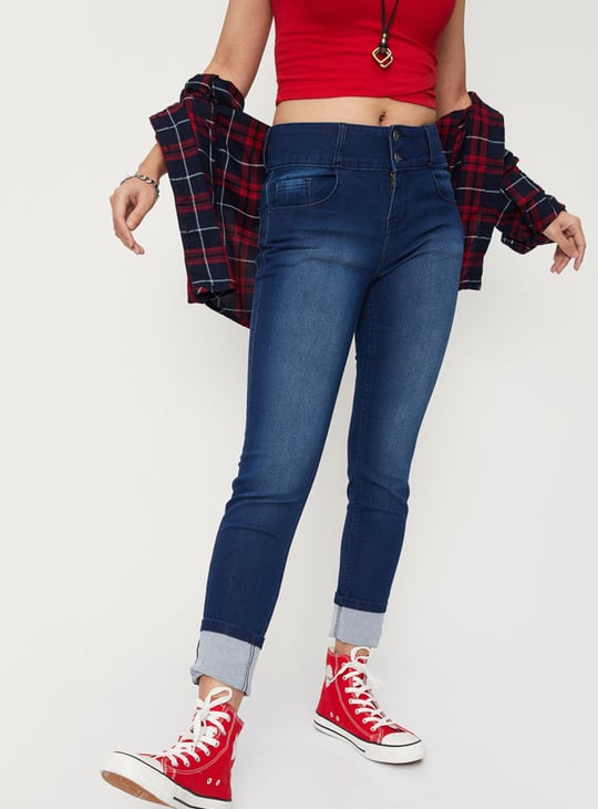 Women Washed High-Rise Skinny Fit Jeans