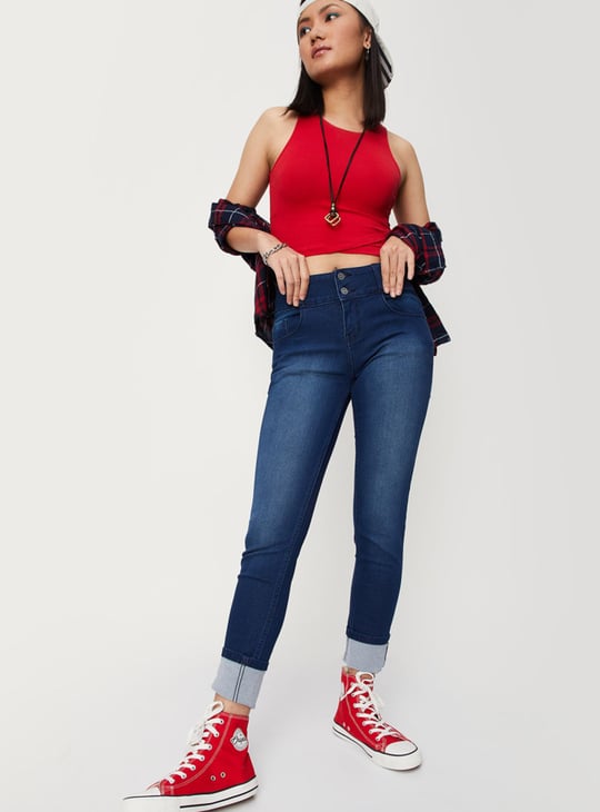 Women Washed High-Rise Skinny Fit Jeans