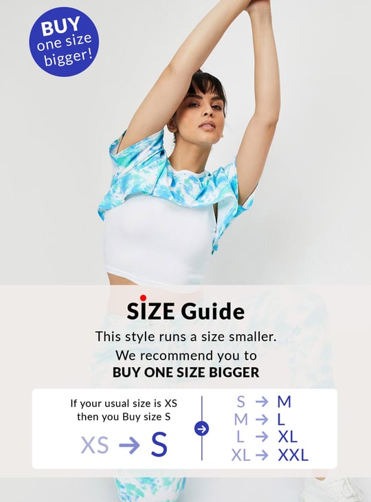 Women Cloud Printed Crop Top with Solid Inner