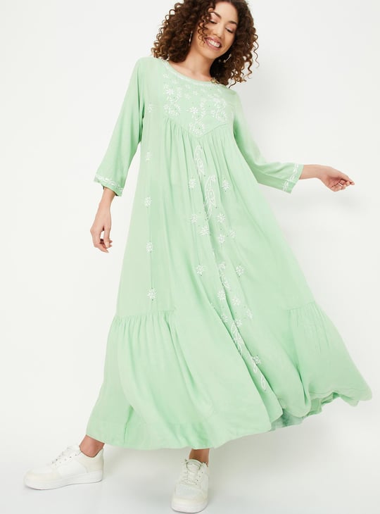 Women Embroidered Maxi Dress