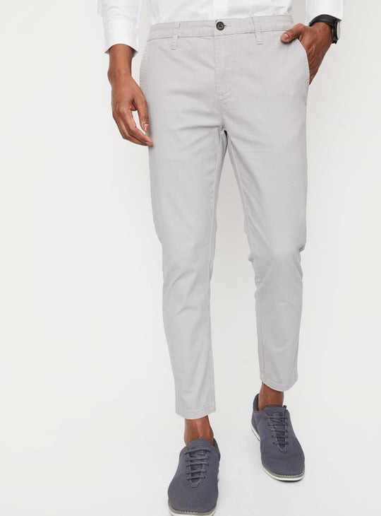 Men Printed Stretch Ankle-Length Chinos